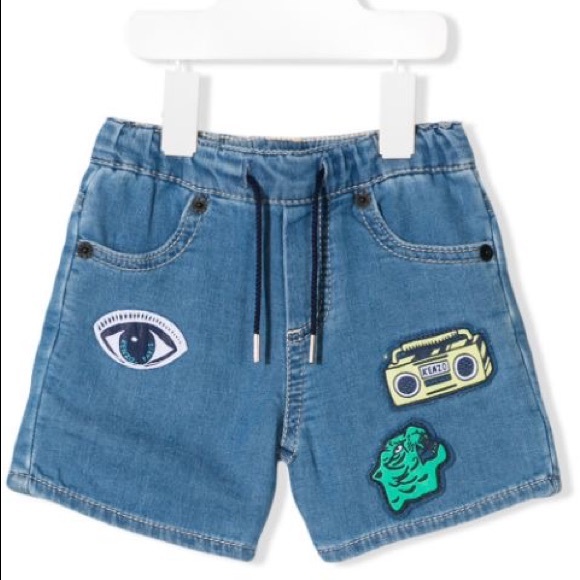 Kenzo kids patch detailed denim shorts 18M - Picture 2 of 8